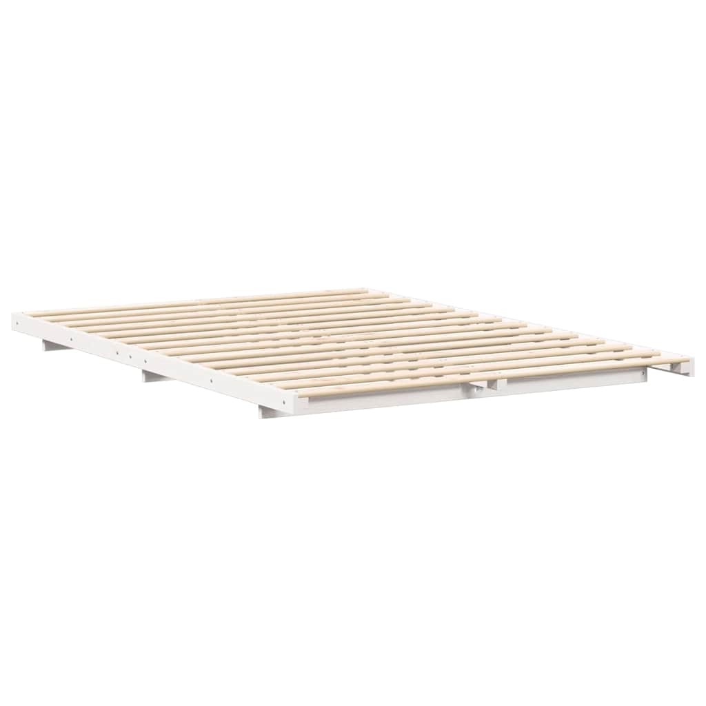vidaXL Ramka łóżka Biały 160 x 210 cm Lite drewno sosnowe