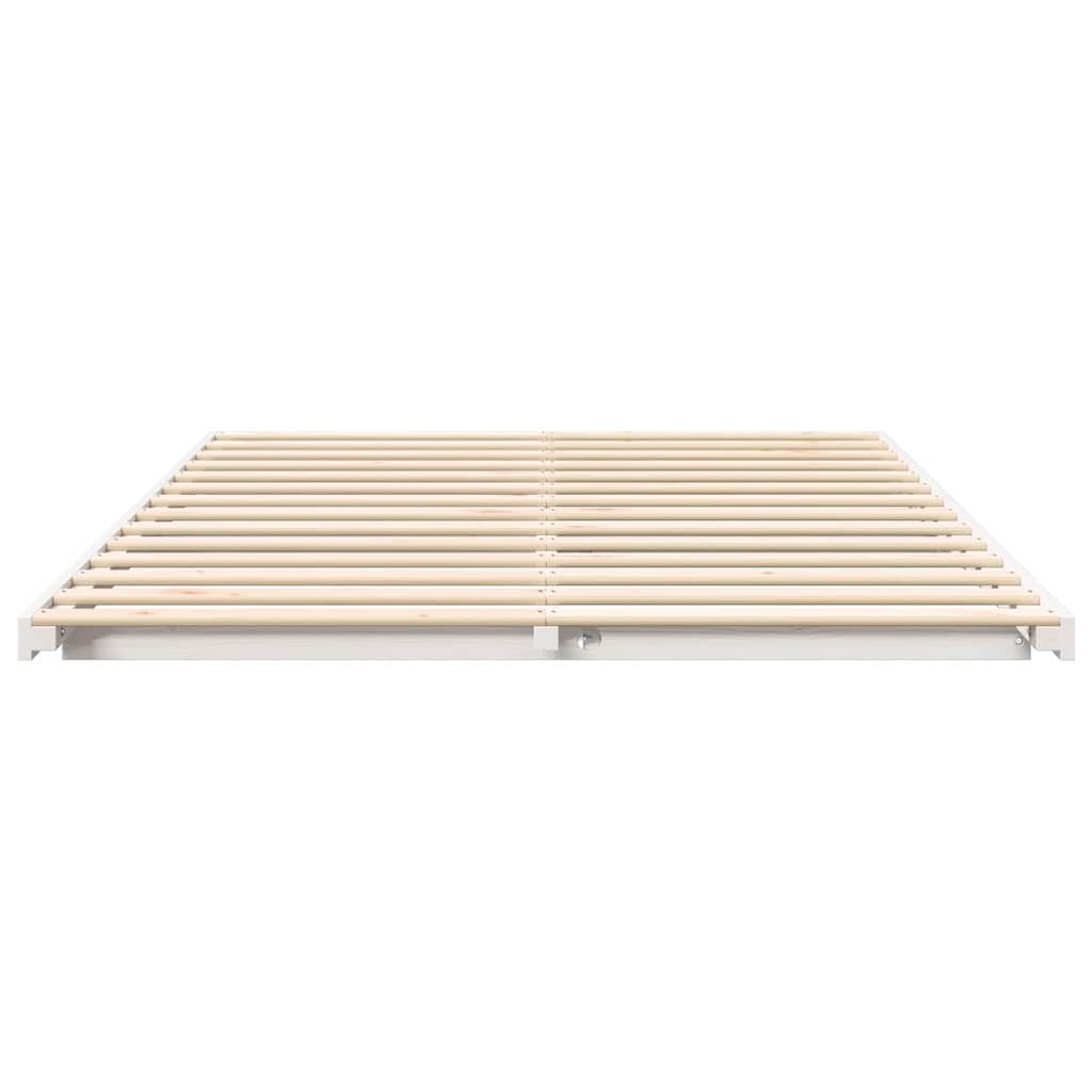 vidaXL Ramka łóżka Biały 160 x 210 cm Lite drewno sosnowe