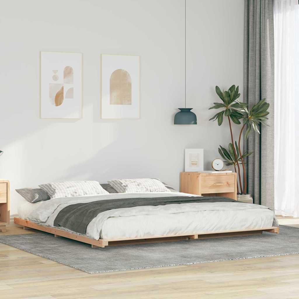 vidaXL Ramka łóżka Brązowy 180 x 210 cm Lite drewno sosnowe