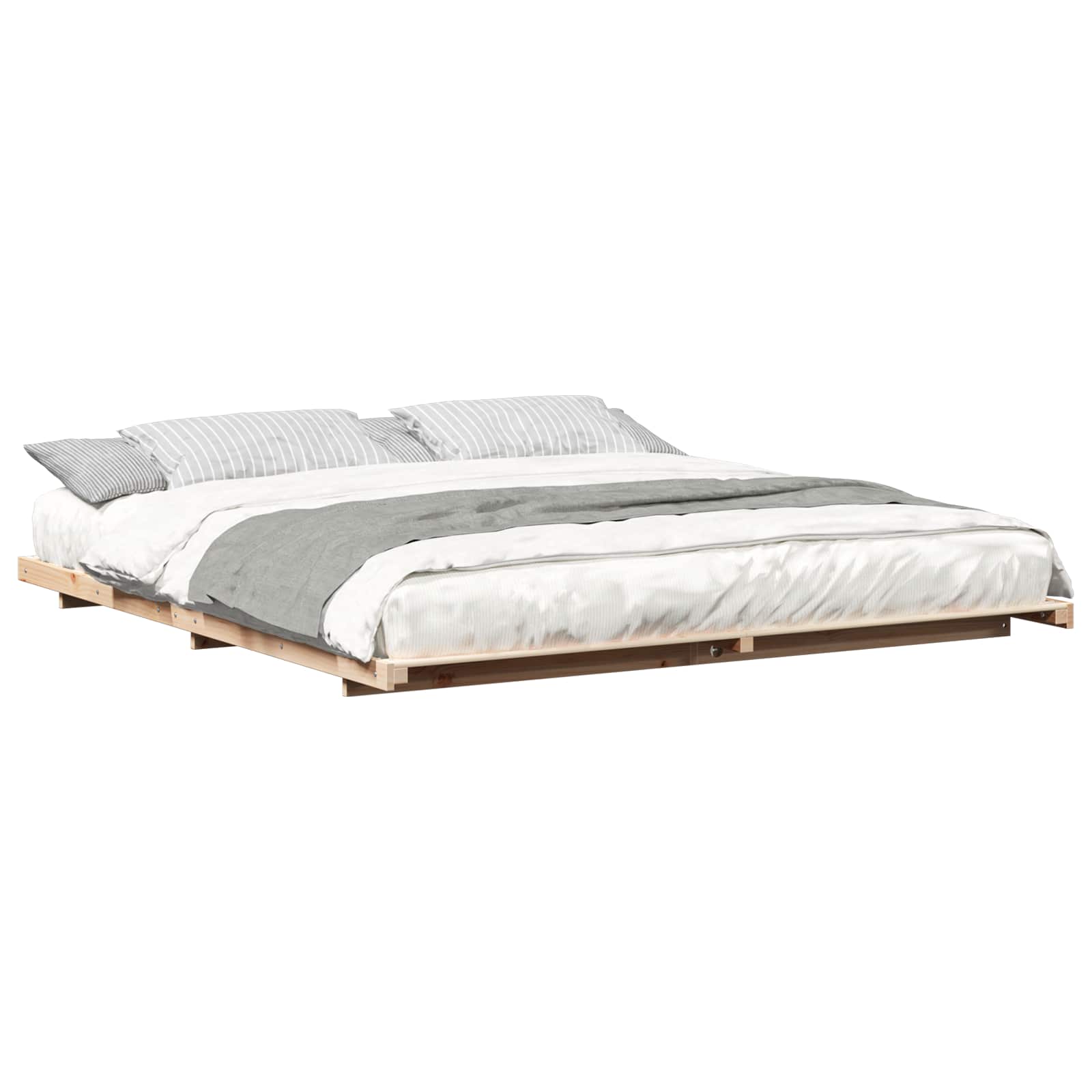 vidaXL Ramka łóżka Brązowy 180 x 210 cm Lite drewno sosnowe