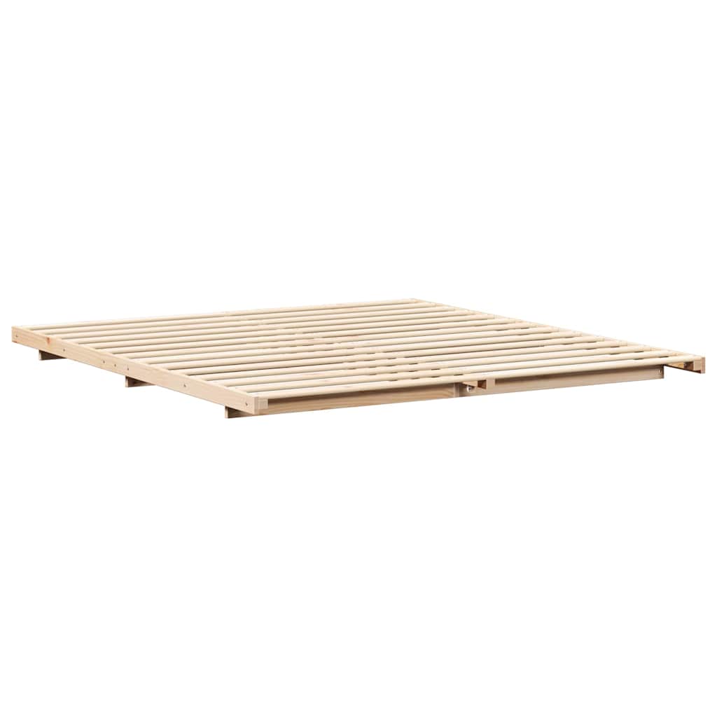 vidaXL Ramka łóżka Brązowy 180 x 210 cm Lite drewno sosnowe