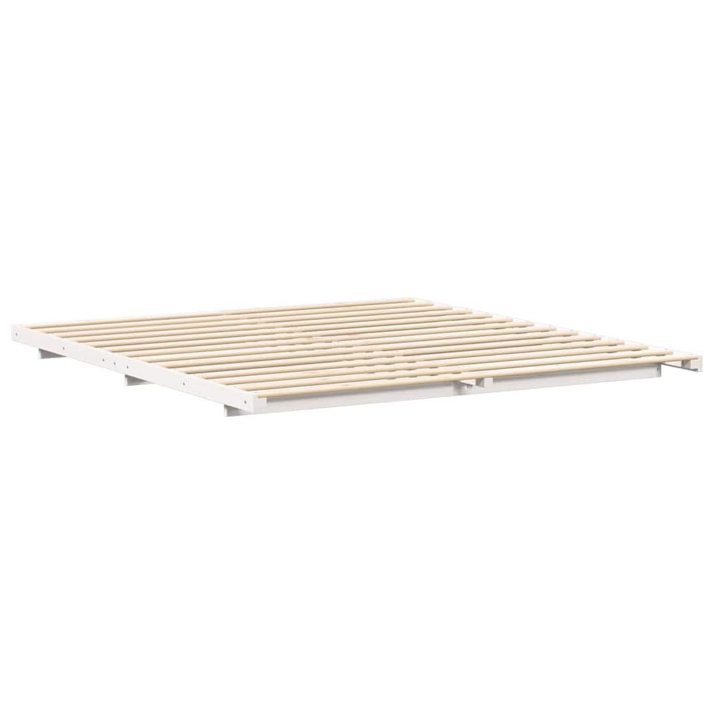 vidaXL Ramka łóżka Biały 180 x 210 cm Lite drewno sosnowe
