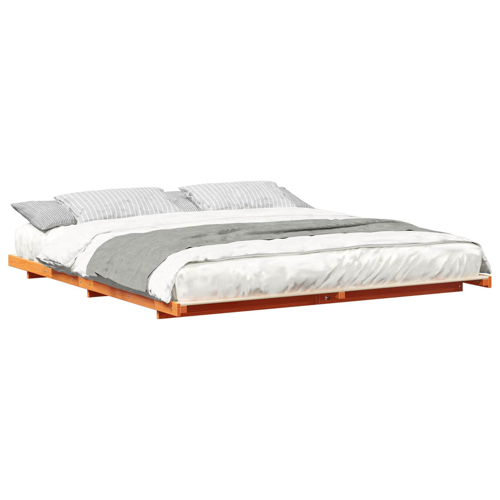 vidaXL Ramka łóżka Woskowy Brąz 180 x 210 cm Lite drewno sosnowe