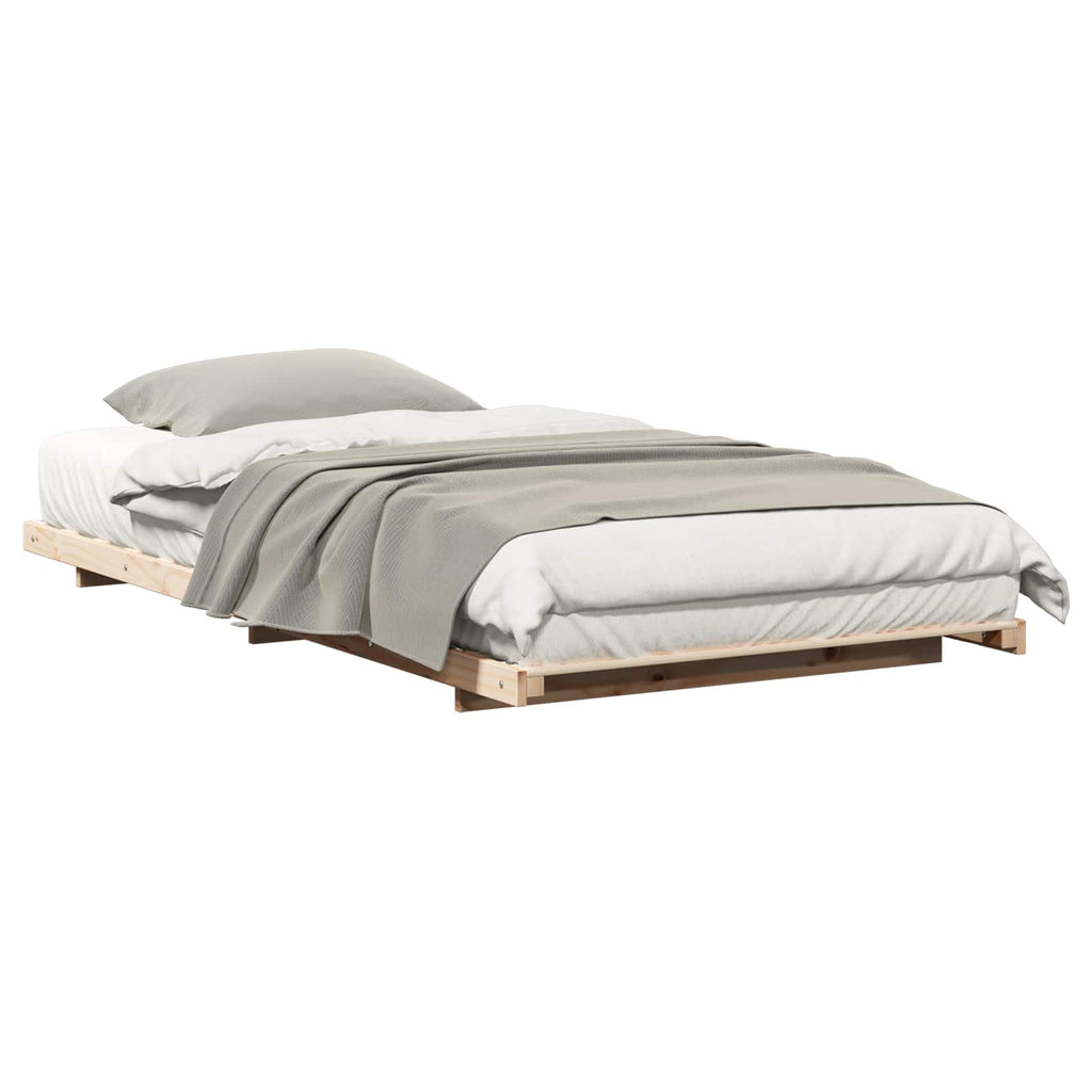 vidaXL Ramka łóżka Brązowy 90 x 220 cm Lite drewno sosnowe