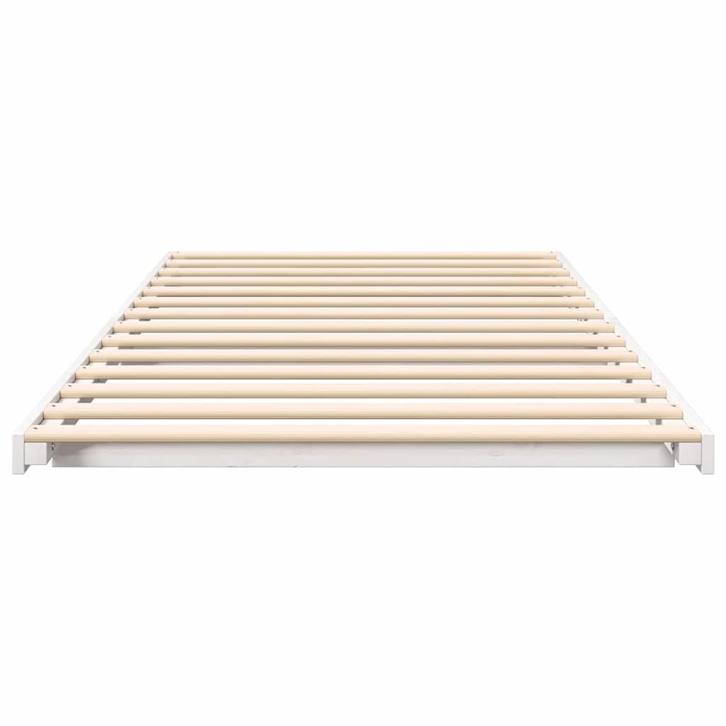 vidaXL Ramka łóżka Biały 90 x 220 cm Lite drewno sosnowe