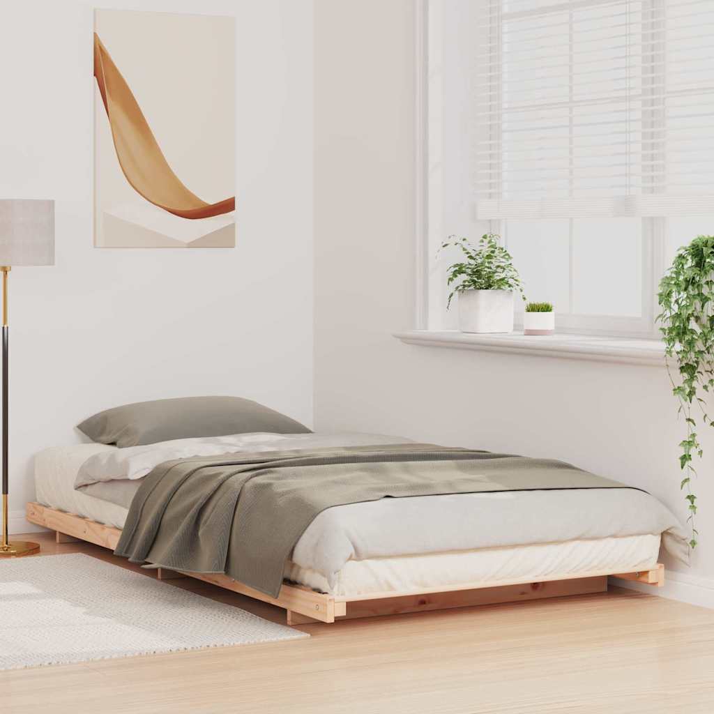 vidaXL Ramka łóżka Brązowy 100 x 220 cm Lite drewno sosnowe