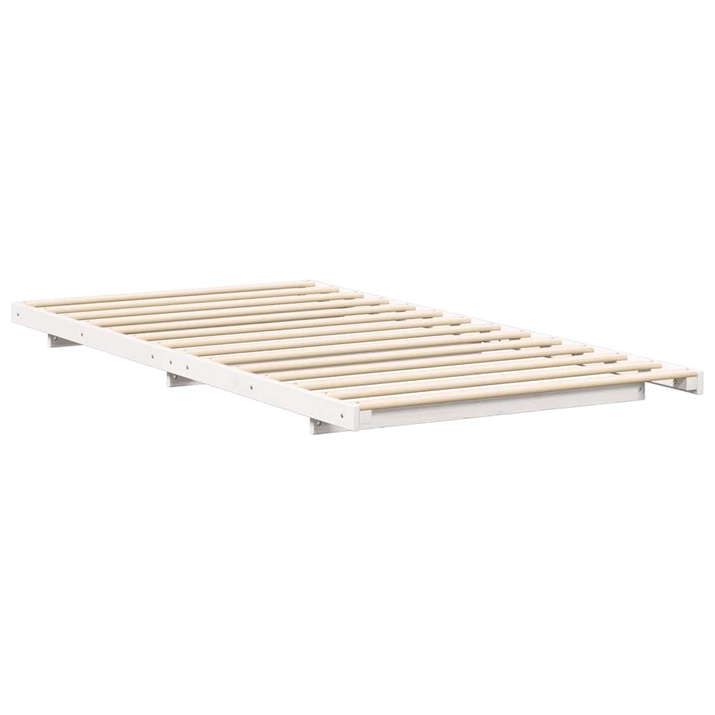 vidaXL Ramka łóżka Biały 100 x 220 cm Lite drewno sosnowe