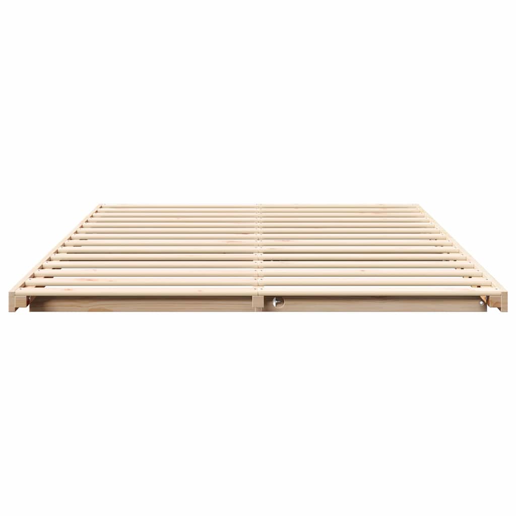 vidaXL Ramka łóżka Brązowy 140 x 220 cm Lite drewno sosnowe