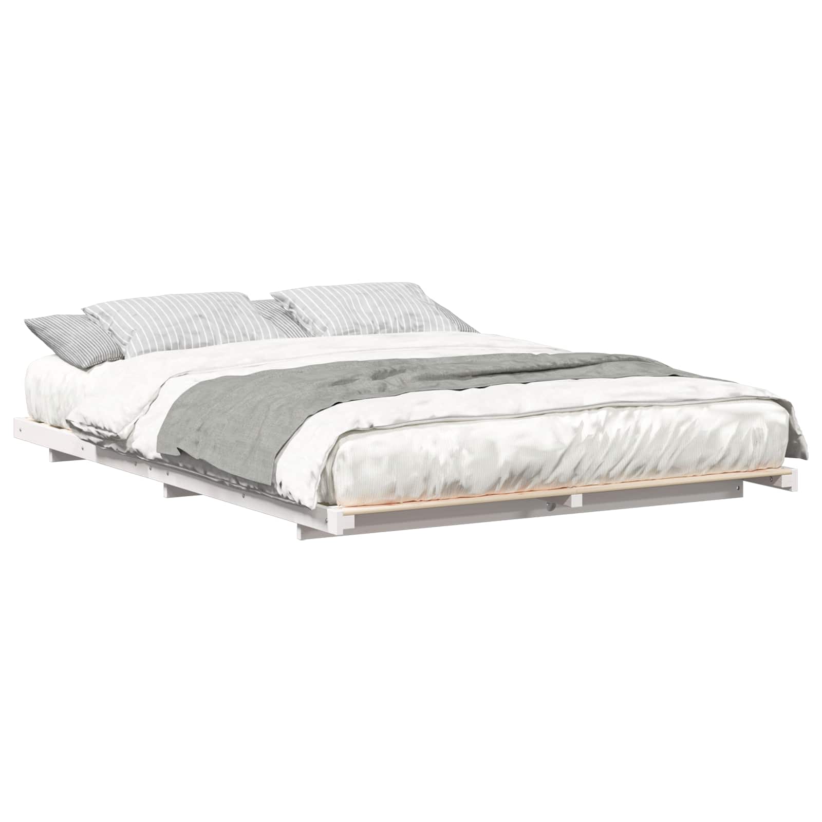vidaXL Ramka łóżka Biały 160 x 220 cm Lite drewno sosnowe