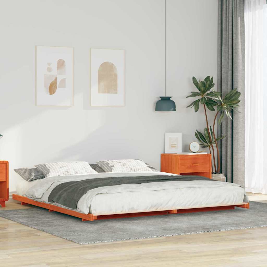 vidaXL Ramka łóżka Woskowy Brąz 180 x 220 cm Lite drewno sosnowe