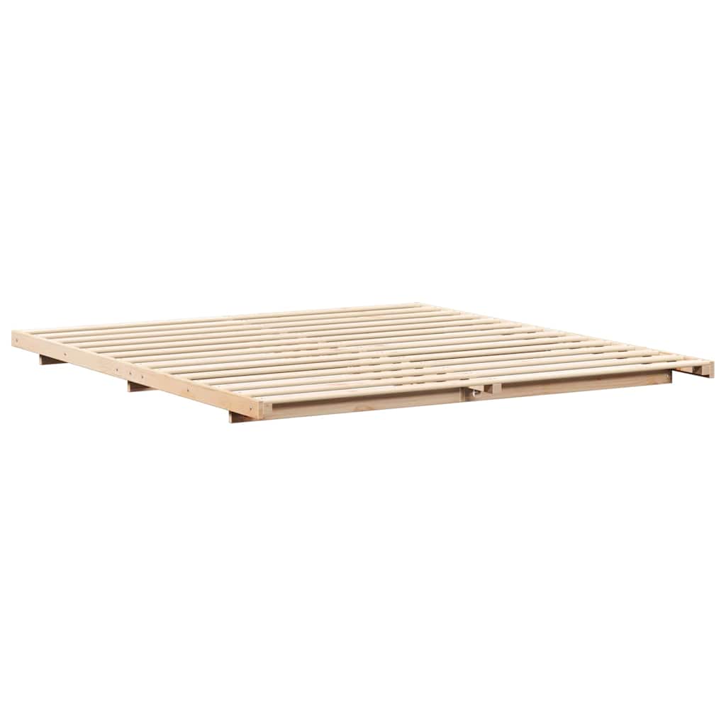 vidaXL Ramka łóżka Brązowy 200 x 220 cm Lite drewno sosnowe