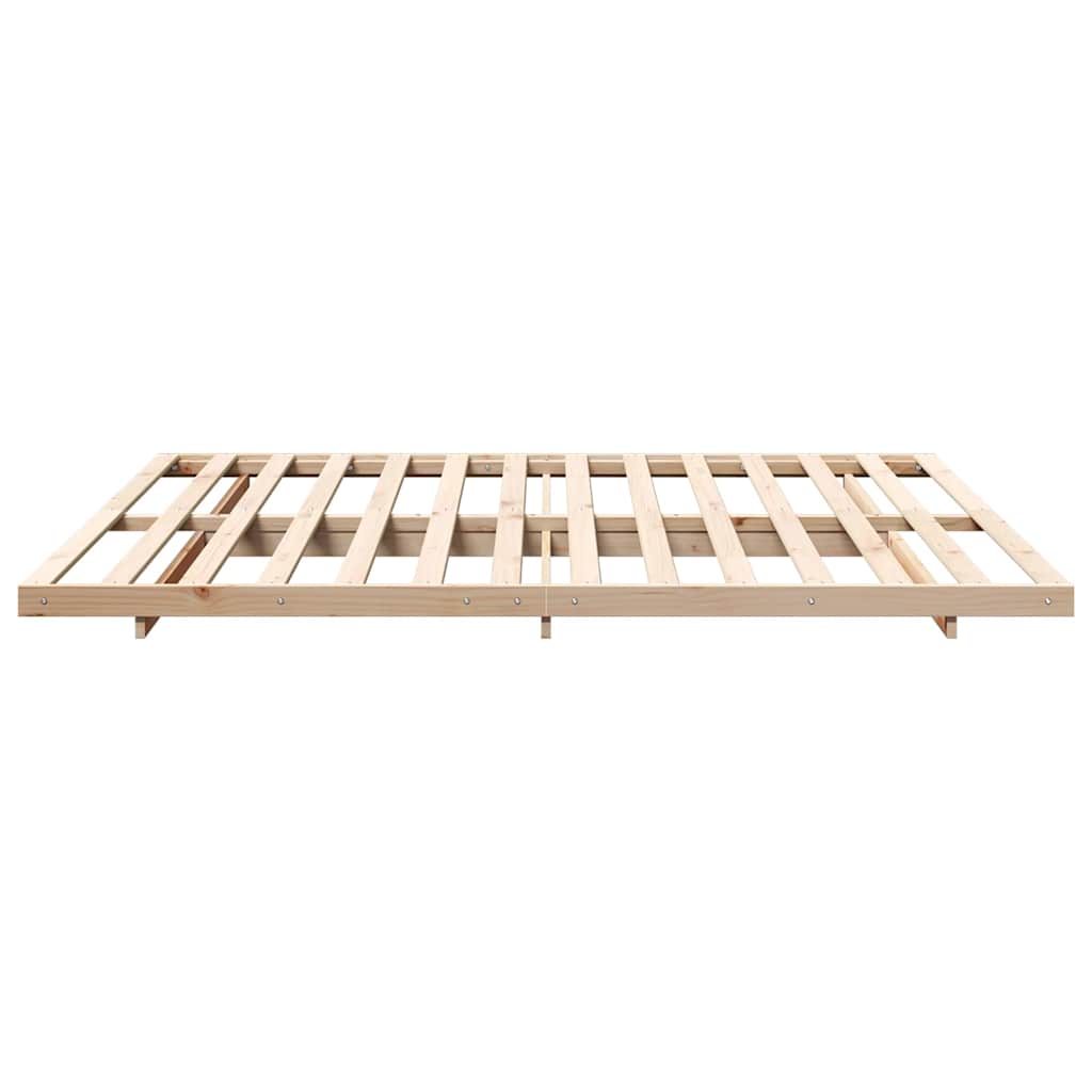 vidaXL Ramka łóżka Brązowy 200 x 220 cm Lite drewno sosnowe