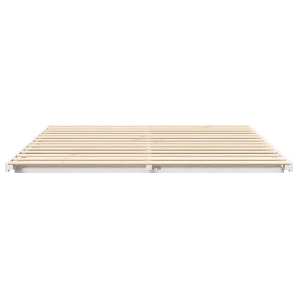 vidaXL Ramka łóżka Biały 200 x 220 cm Lite drewno sosnowe