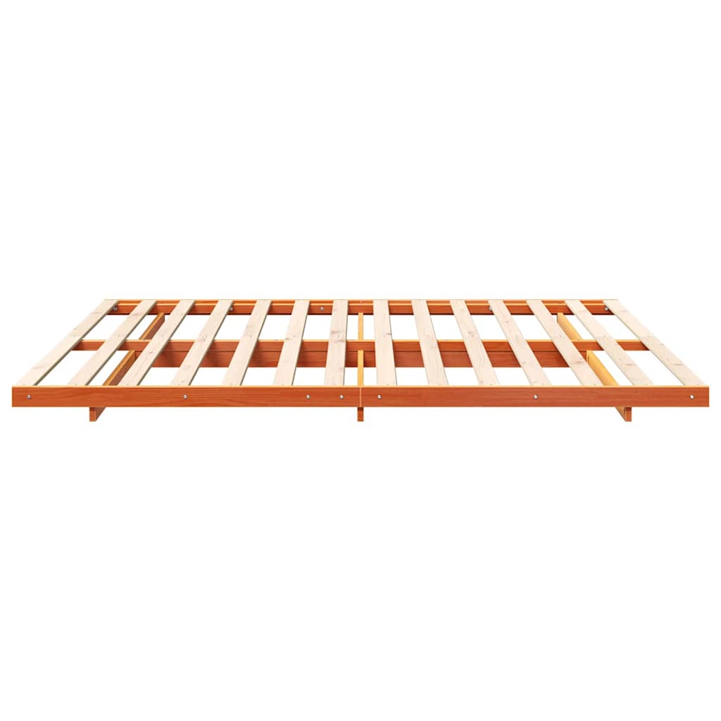 vidaXL Ramka łóżka Woskowy Brąz 200 x 220 cm Lite drewno sosnowe