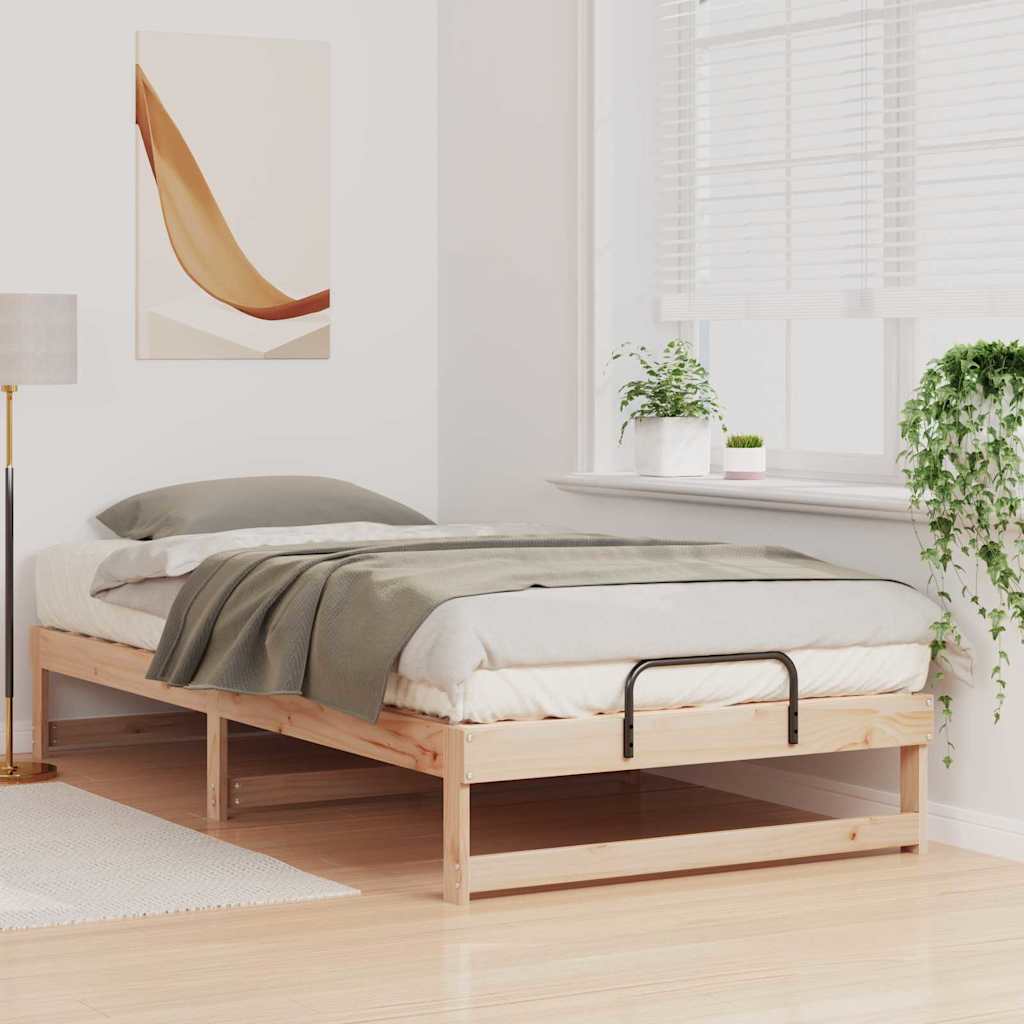 vidaXL Ramka łóżka Brązowy 100 x 200 cm Lite drewno sosnowe