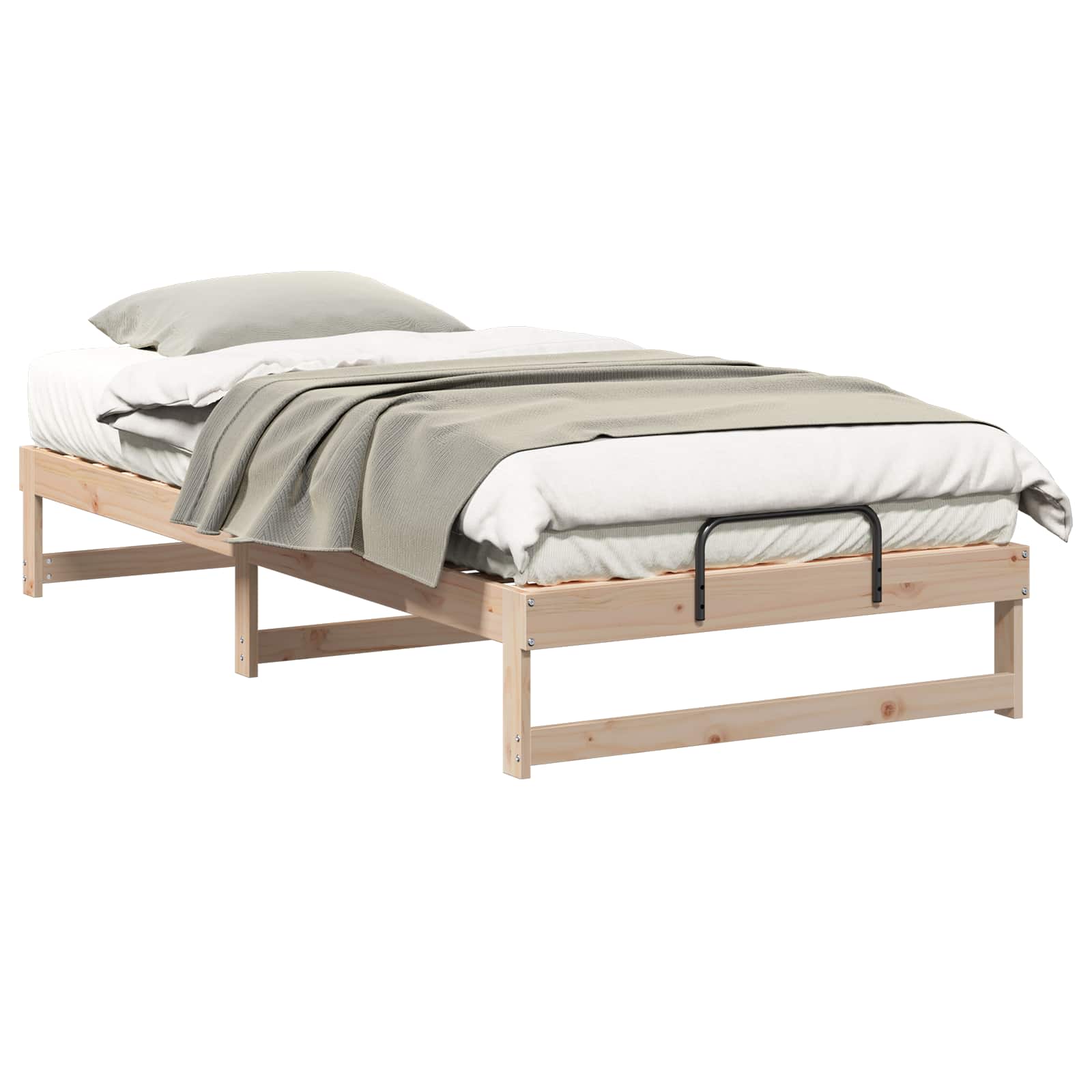 vidaXL Ramka łóżka Brązowy 100 x 200 cm Lite drewno sosnowe