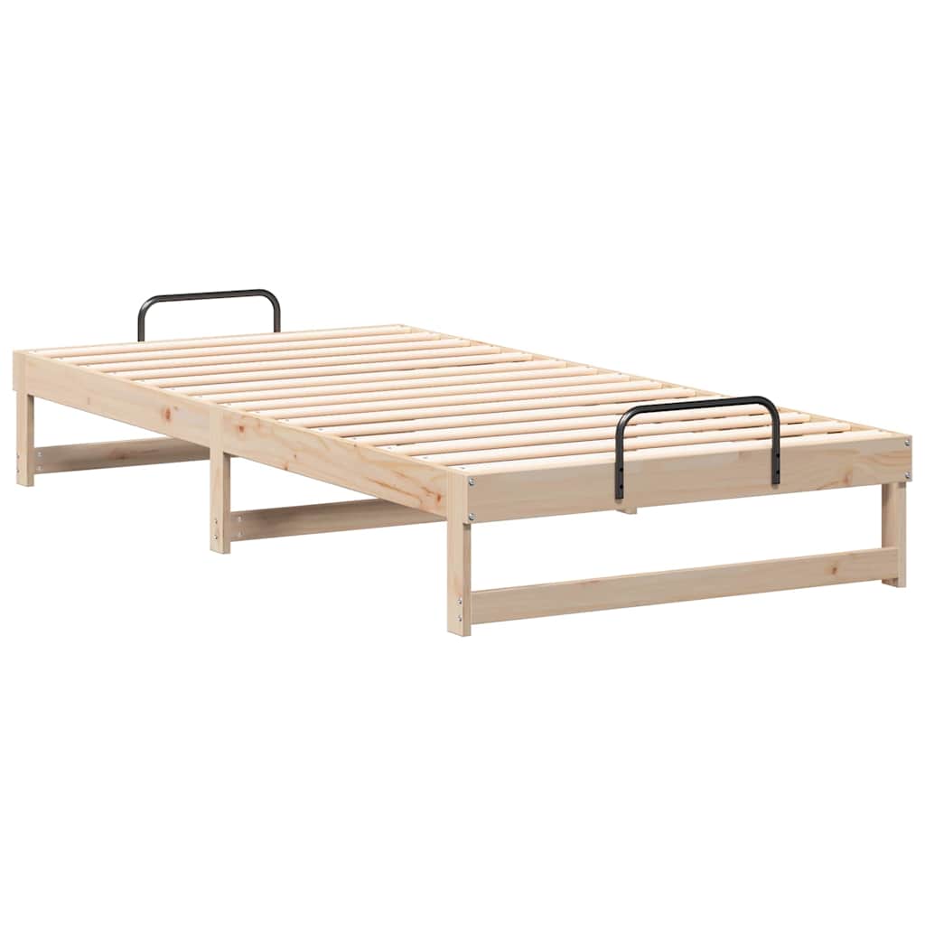 vidaXL Ramka łóżka Brązowy 100 x 200 cm Lite drewno sosnowe