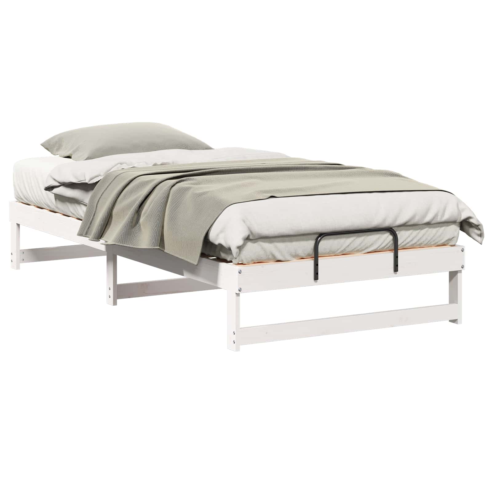 vidaXL Ramka łóżka Biały 100 x 200 cm Lite drewno sosnowe