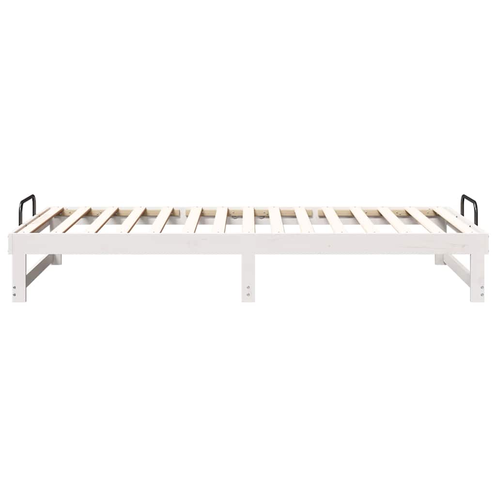 vidaXL Ramka łóżka Biały 100 x 200 cm Lite drewno sosnowe