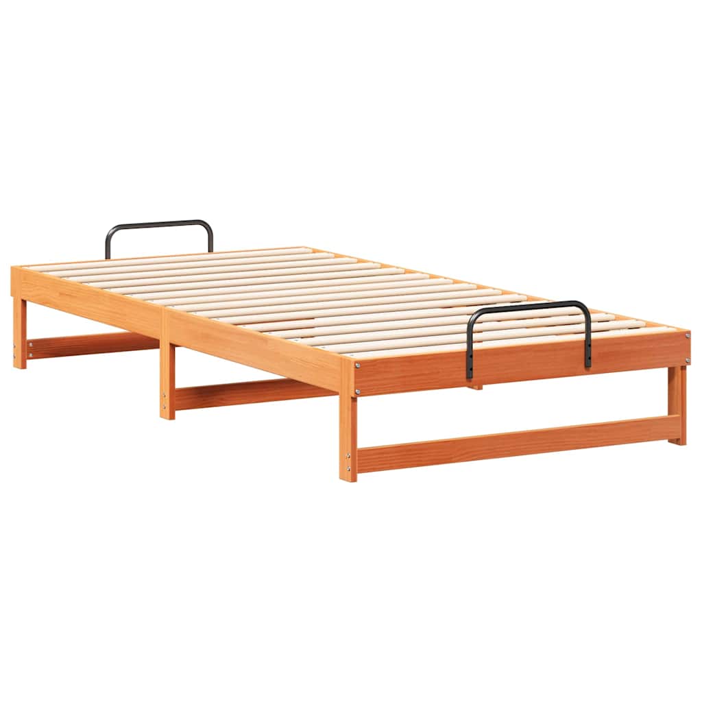 vidaXL Ramka łóżka Brązowy 100 x 200 cm Lite drewno sosnowe
