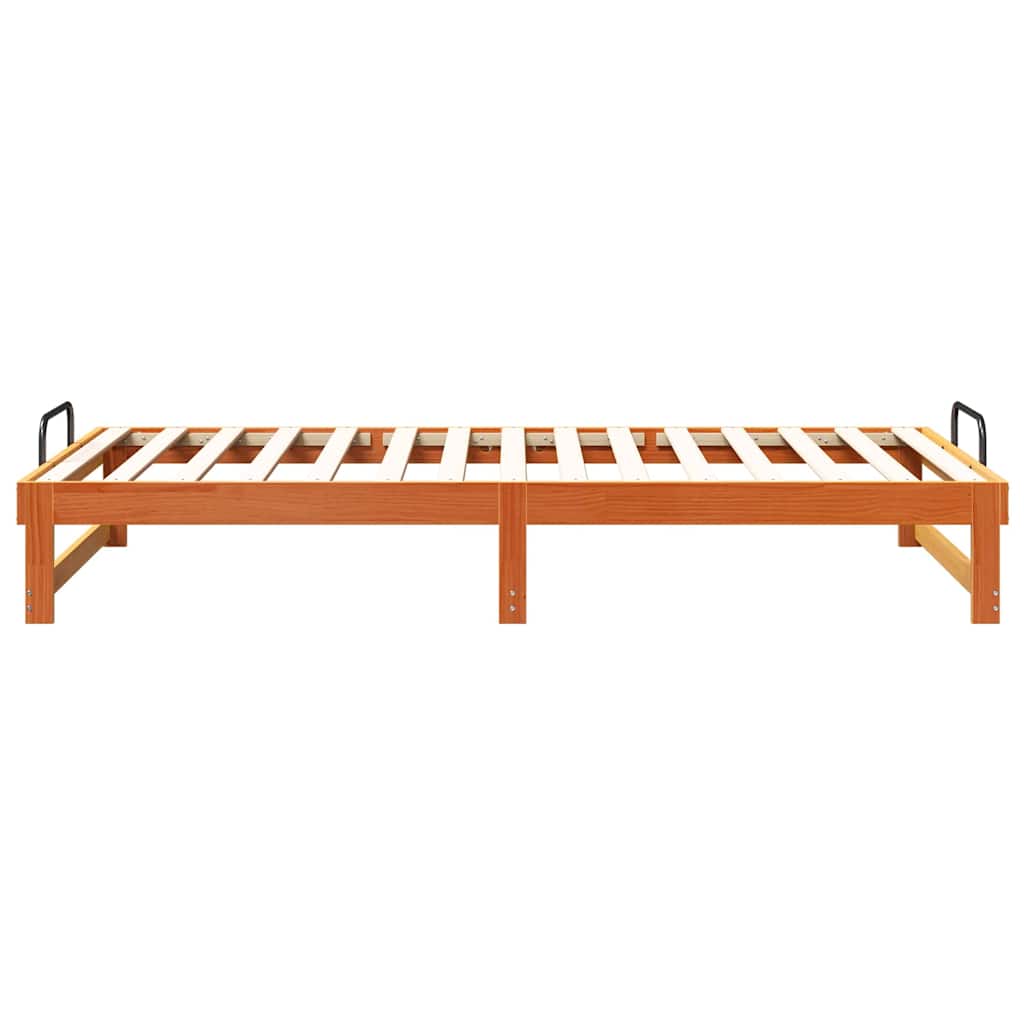 vidaXL Ramka łóżka Brązowy 100 x 200 cm Lite drewno sosnowe