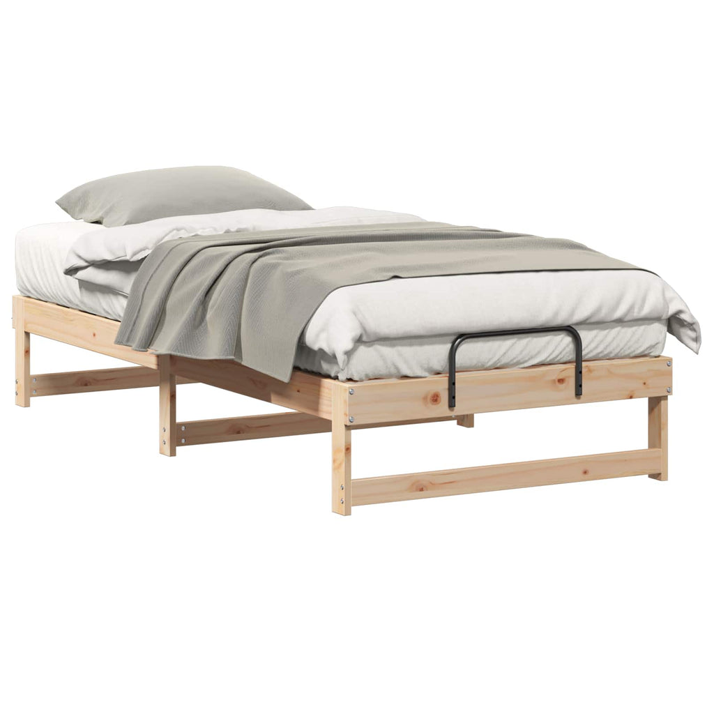 vidaXL Ramka łóżka Brązowy 90 x 200 cm Lite drewno sosnowe