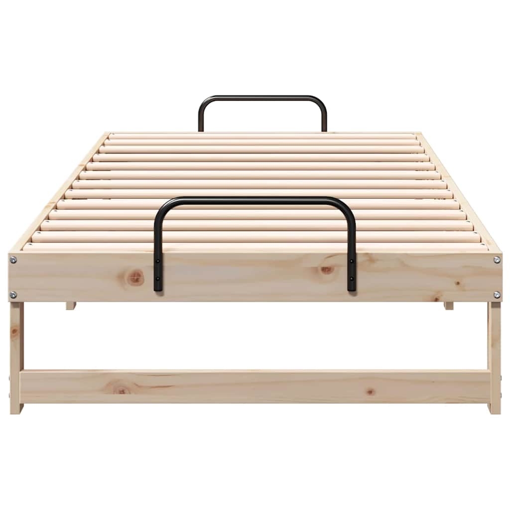 vidaXL Ramka łóżka Brązowy 90 x 200 cm Lite drewno sosnowe