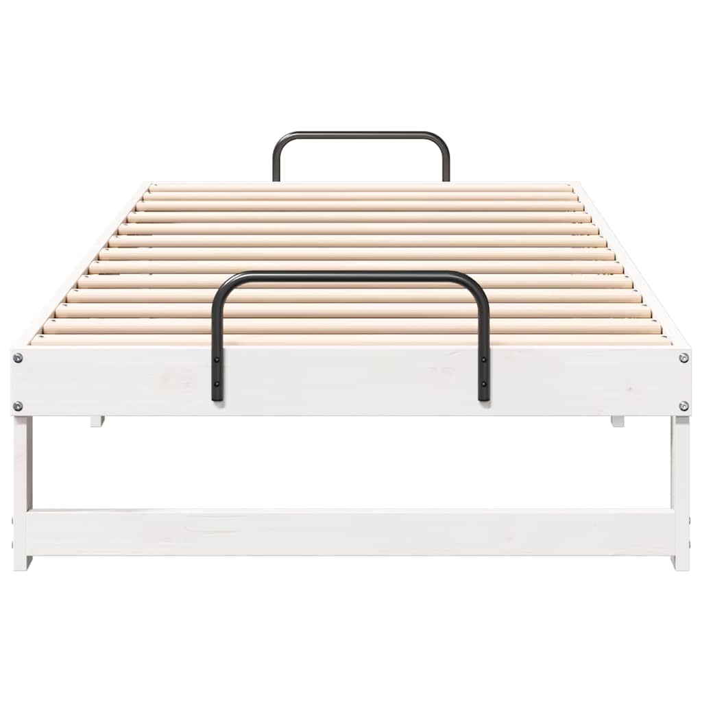 vidaXL Ramka łóżka Biały 90 x 200 cm Lite drewno sosnowe