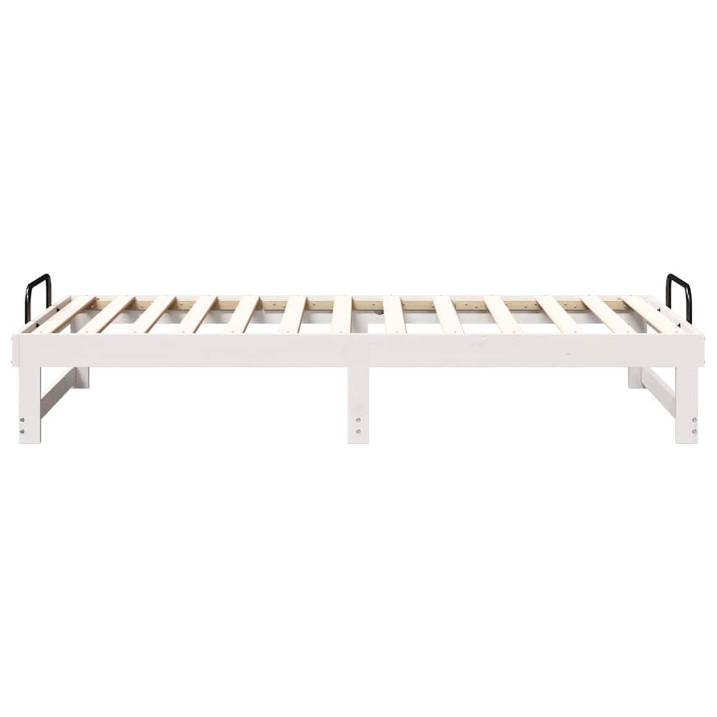 vidaXL Ramka łóżka Biały 90 x 200 cm Lite drewno sosnowe