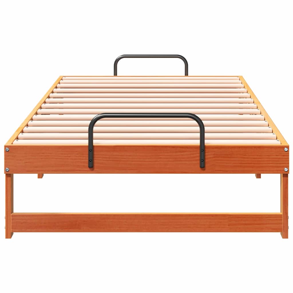 vidaXL Ramka łóżka Brązowy 90 x 200 cm Lite drewno sosnowe