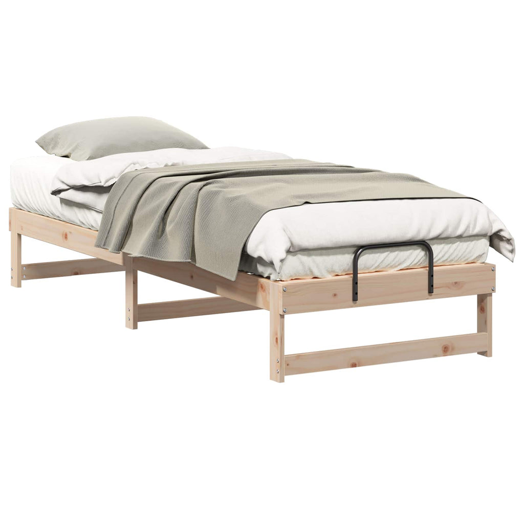 vidaXL Ramka łóżka Brązowy 80 x 200 cm Lite drewno sosnowe