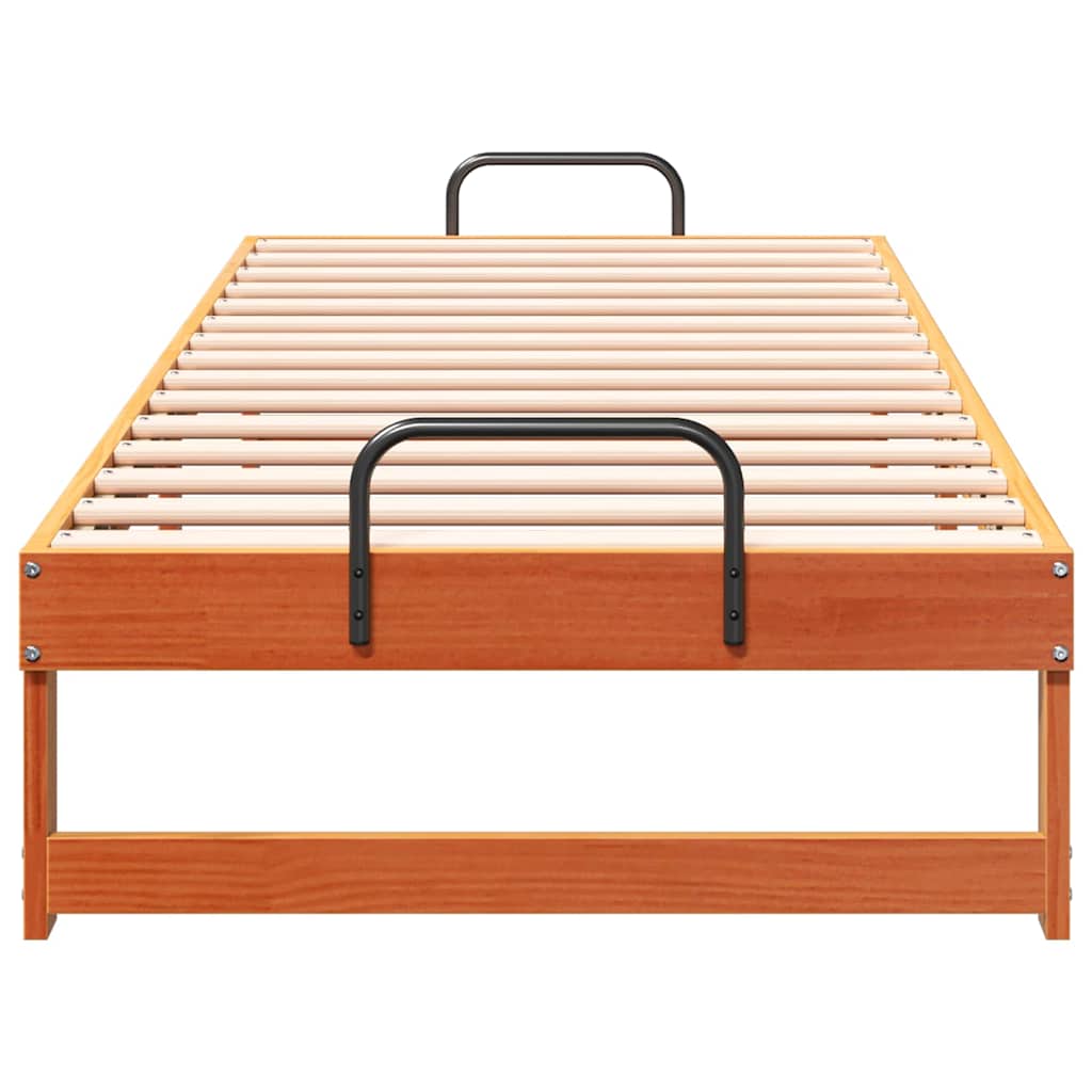 vidaXL Ramka łóżka Brązowy 80 x 200 cm Lite drewno sosnowe
