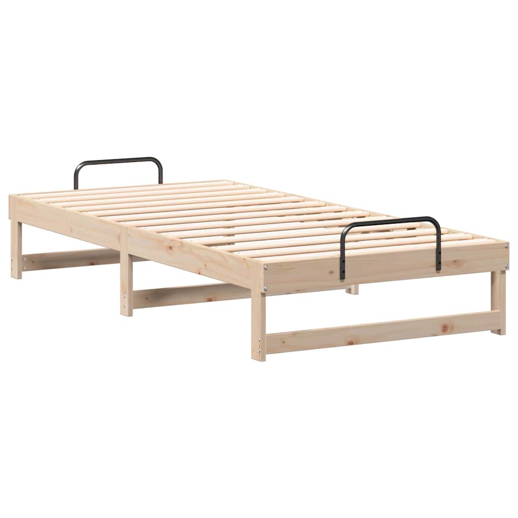 vidaXL Ramka łóżka Brązowy 90 x 190 cm Lite drewno sosnowe