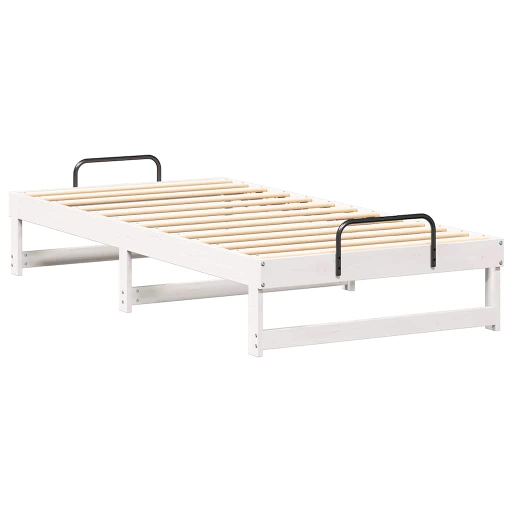 vidaXL Ramka łóżka Biały 90 x 190 cm Lite drewno sosnowe