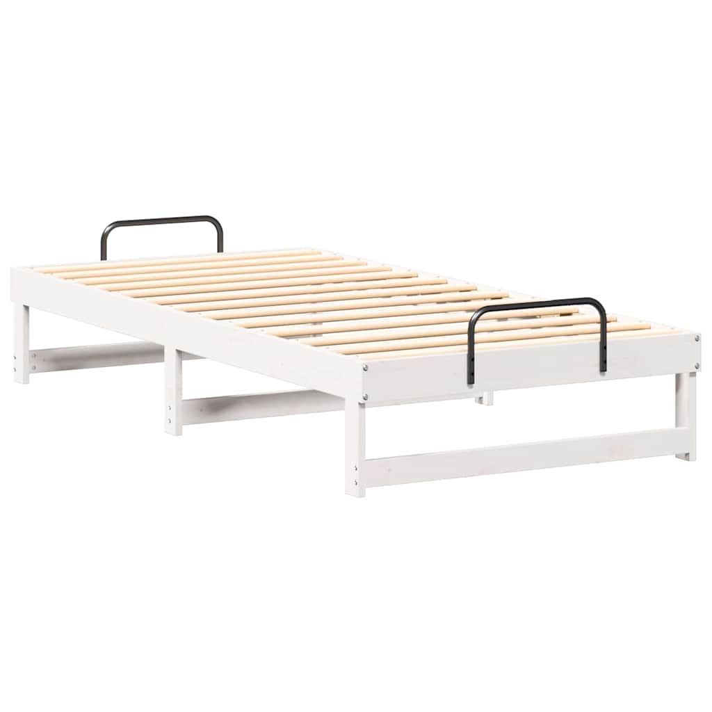 vidaXL Ramka łóżka Biały 90 x 190 cm Lite drewno sosnowe