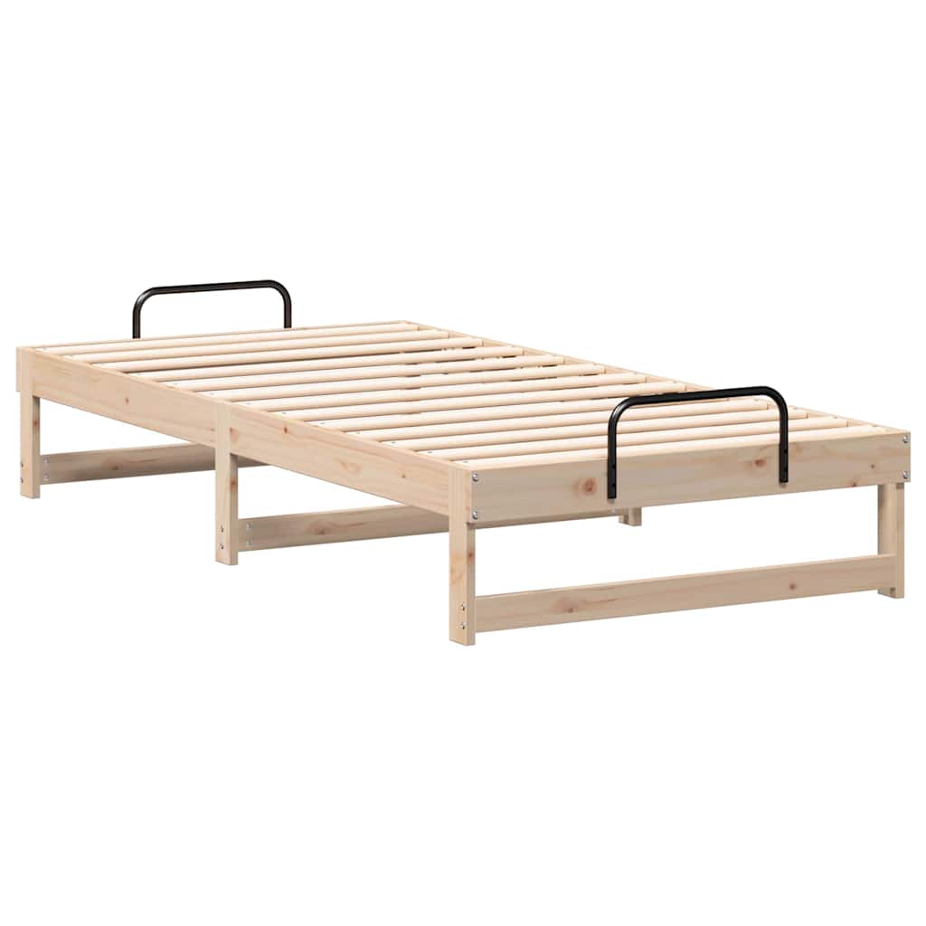 vidaXL Ramka łóżka Brązowy 75 x 190 cm Lite drewno sosnowe