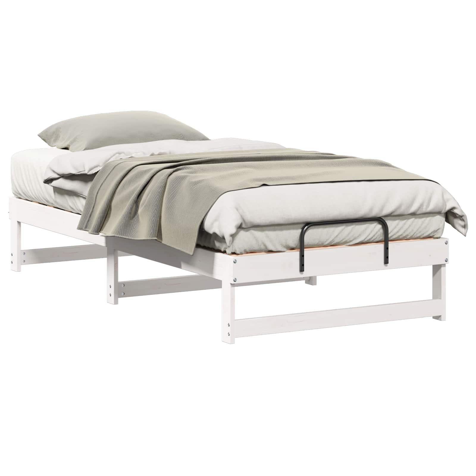 vidaXL Ramka łóżka Biały 75 x 190 cm Lite drewno sosnowe
