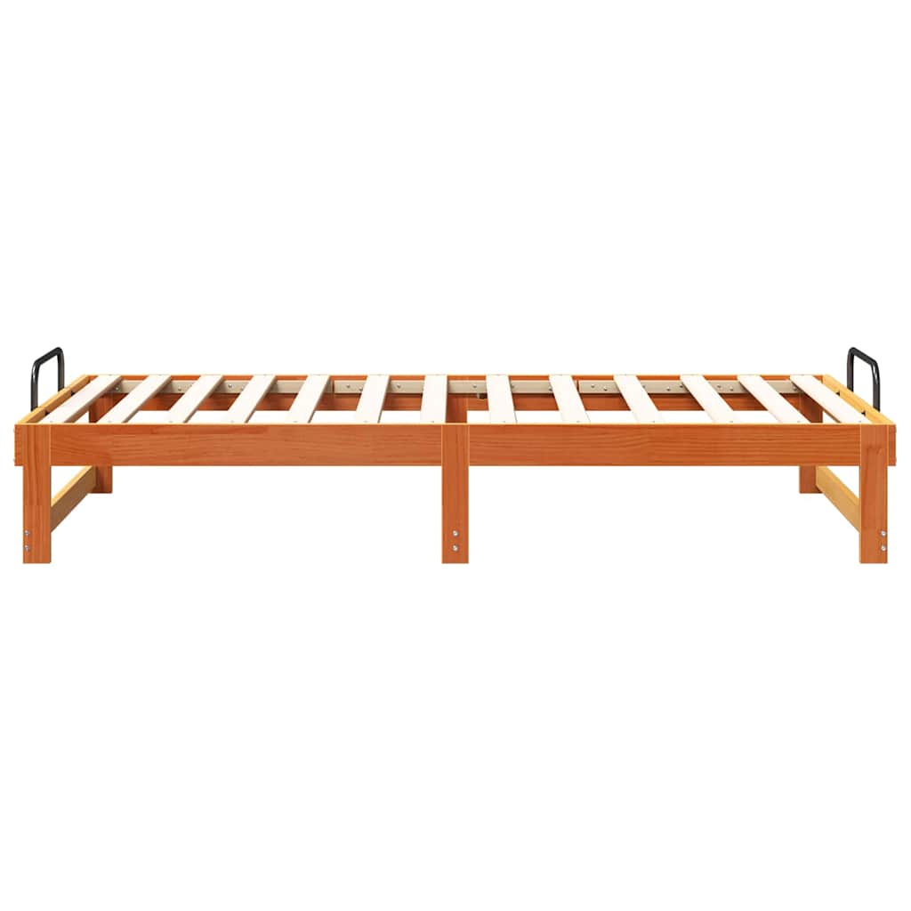 vidaXL Ramka łóżka Brązowy 75 x 190 cm Lite drewno sosnowe