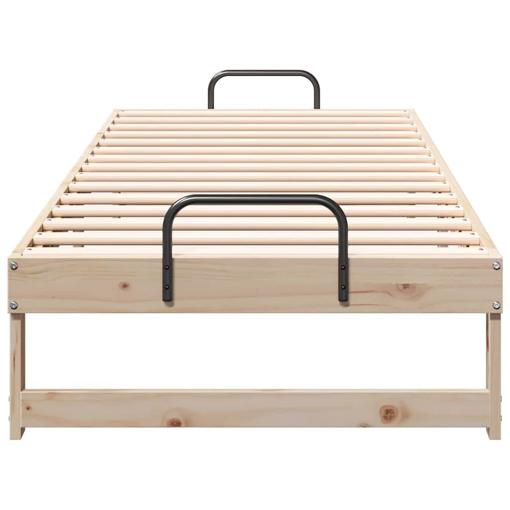 vidaXL Ramka łóżka Brązowy 80 x 210 cm Lite drewno sosnowe