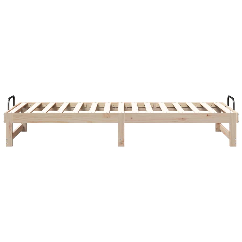 vidaXL Ramka łóżka Brązowy 80 x 210 cm Lite drewno sosnowe