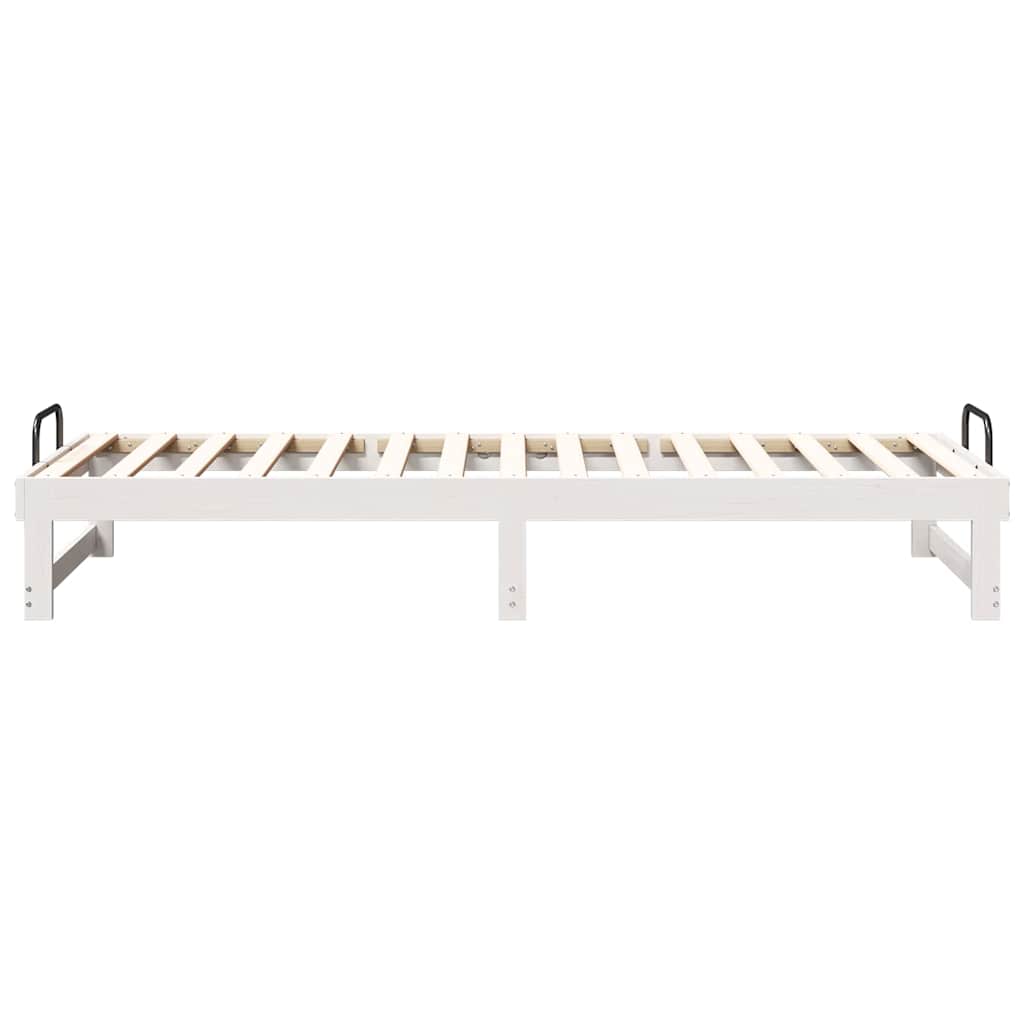 vidaXL Ramka łóżka Biały 80 x 210 cm Lite drewno sosnowe