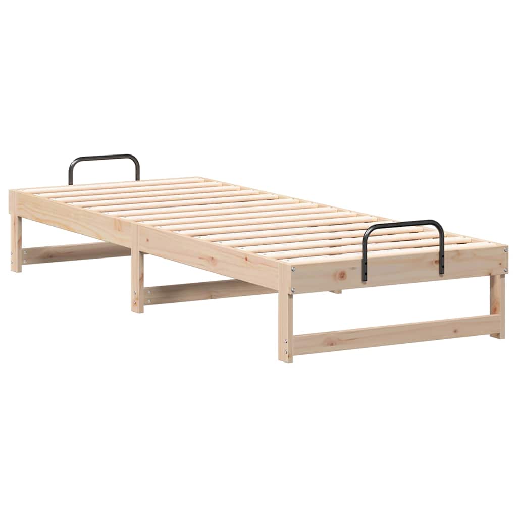 vidaXL Ramka łóżka Brązowy 90 x 210 cm Lite drewno sosnowe
