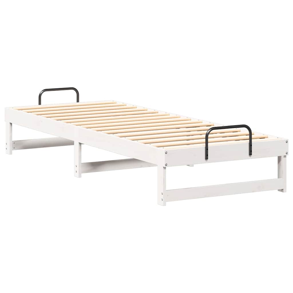 vidaXL Ramka łóżka Biały 90 x 210 cm Lite drewno sosnowe