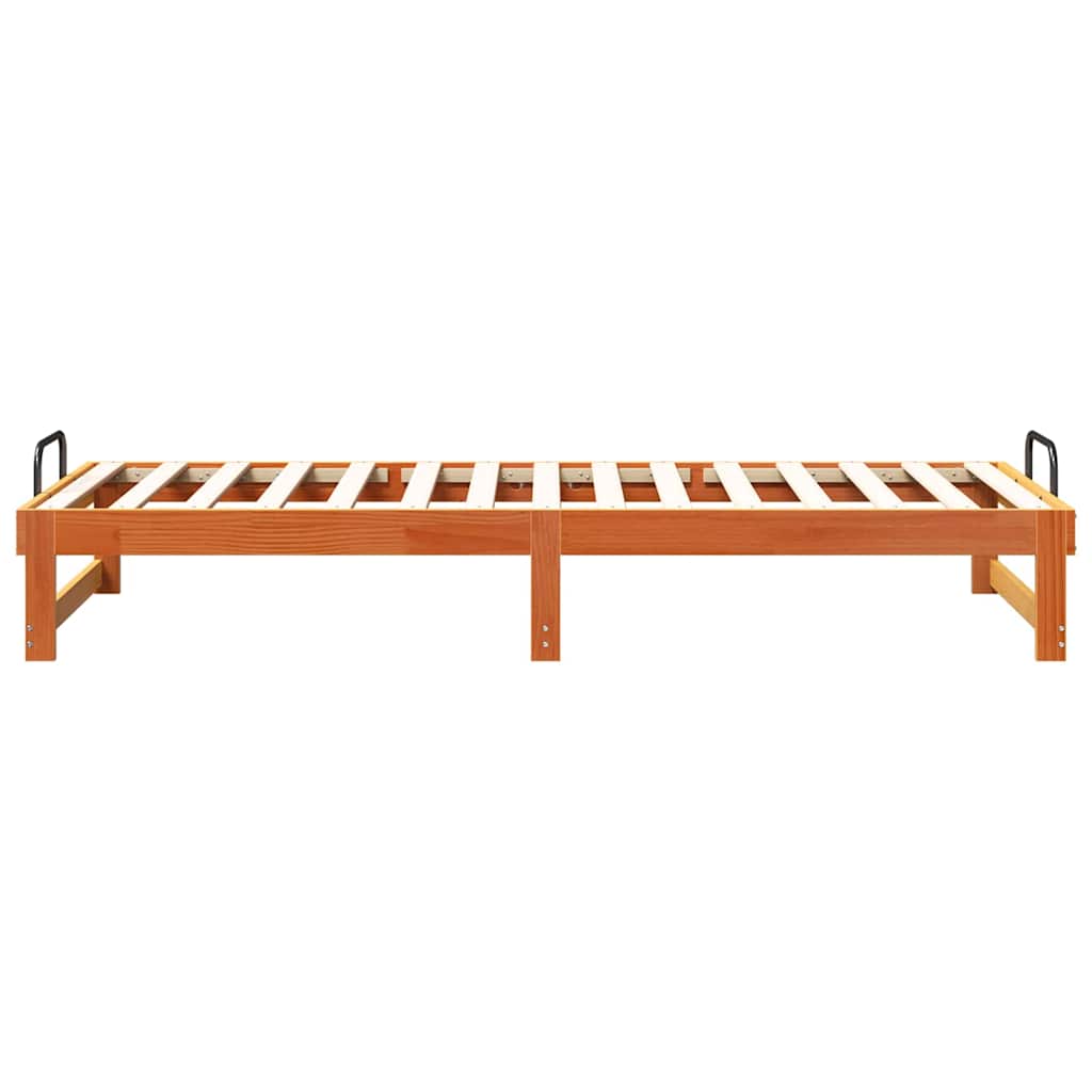 vidaXL Ramka łóżka Brązowy 90 x 210 cm Lite drewno sosnowe