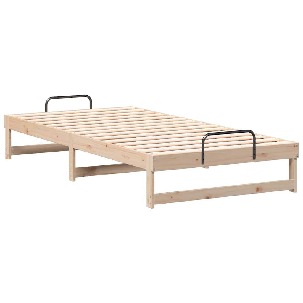 vidaXL Ramka łóżka Brązowy 100 x 210 cm Lite drewno sosnowe