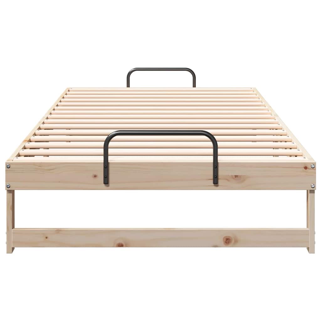 vidaXL Ramka łóżka Brązowy 100 x 210 cm Lite drewno sosnowe