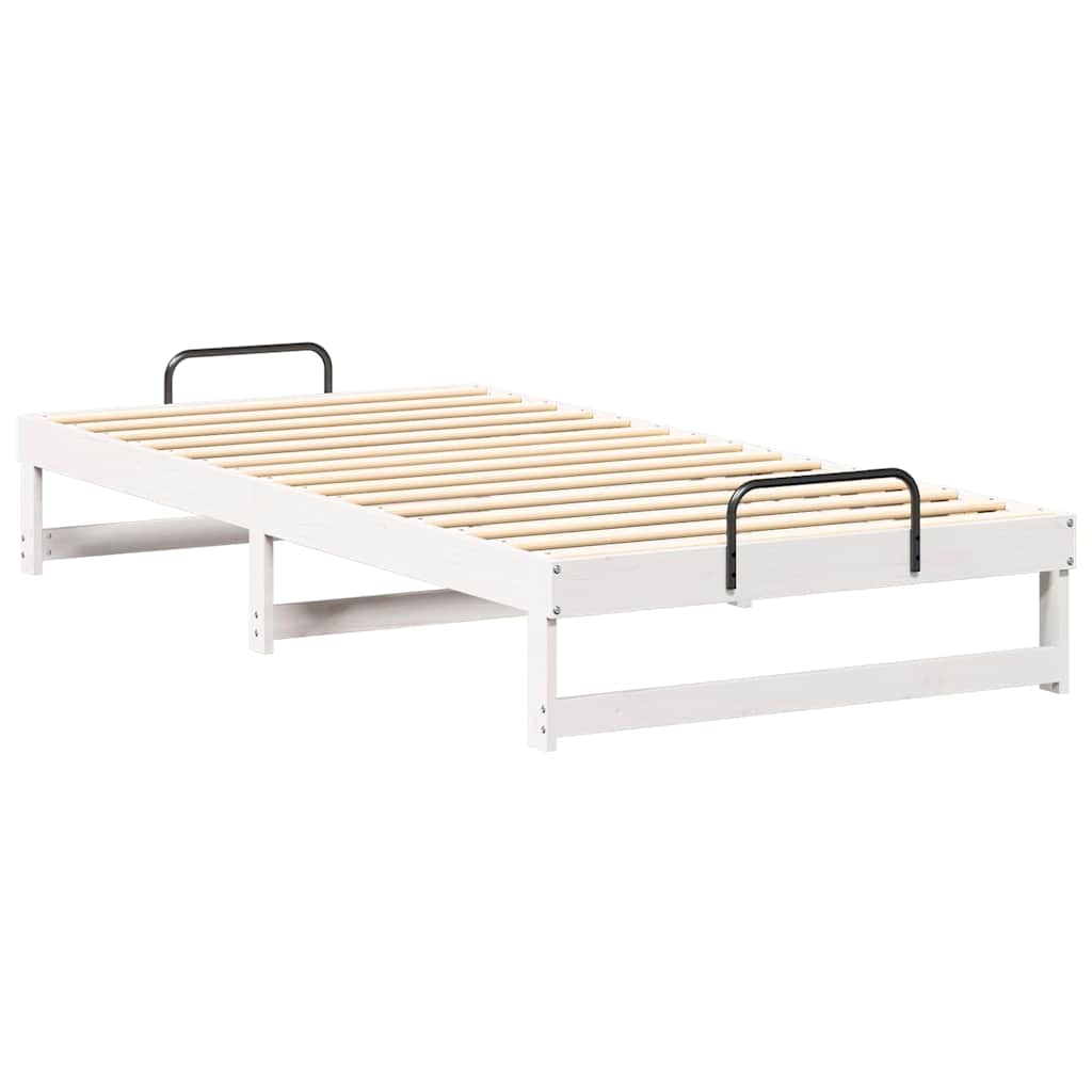 vidaXL Ramka łóżka Biały 100 x 210 cm Lite drewno sosnowe