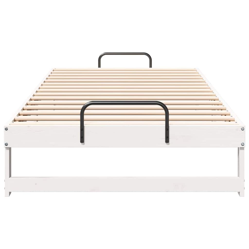 vidaXL Ramka łóżka Biały 100 x 210 cm Lite drewno sosnowe
