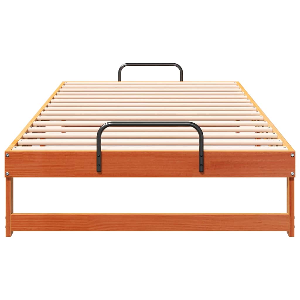 vidaXL Ramka łóżka Brązowy 100 x 210 cm Lite drewno sosnowe