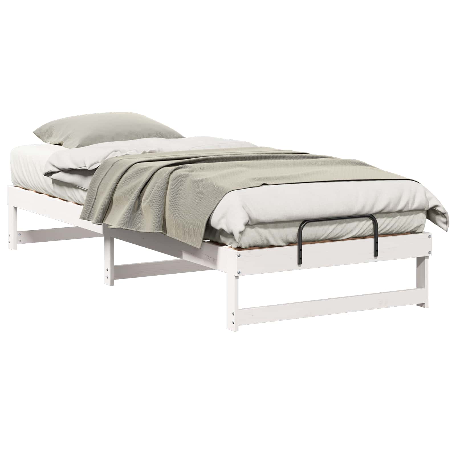 vidaXL Ramka łóżka Biały 80 x 220 cm Lite drewno sosnowe